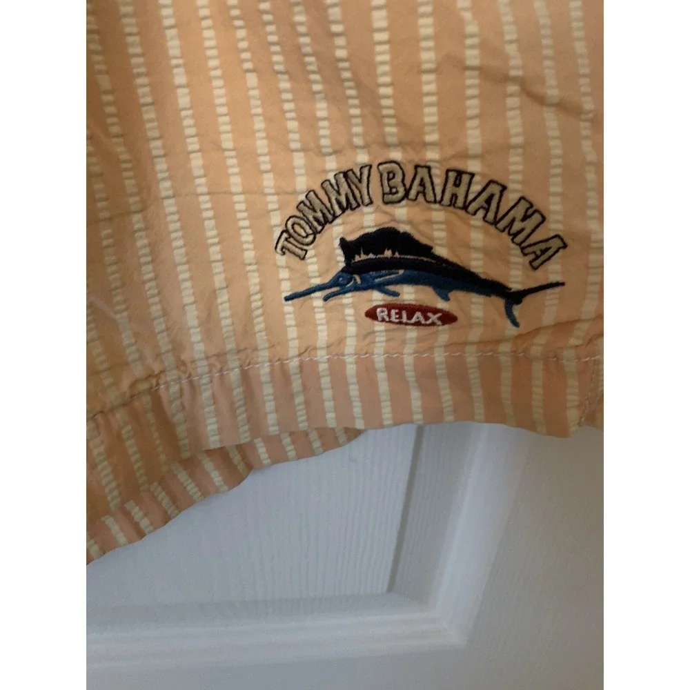 Tommy Bahama Mens Swim Trunks Relax Shorts‎ Peach / Orange Stripe Size XXL Lined